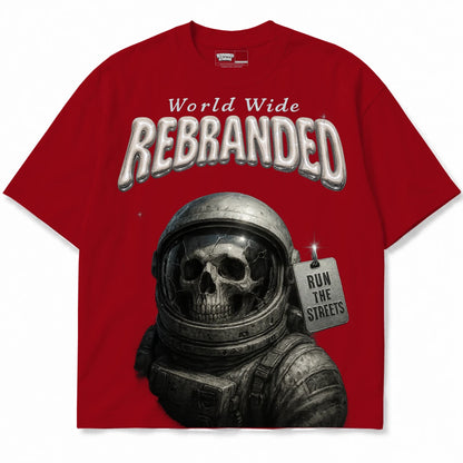Rebranded Studios WW Run The Streets Air Jordan 4 Brick By Brick red shirt — front