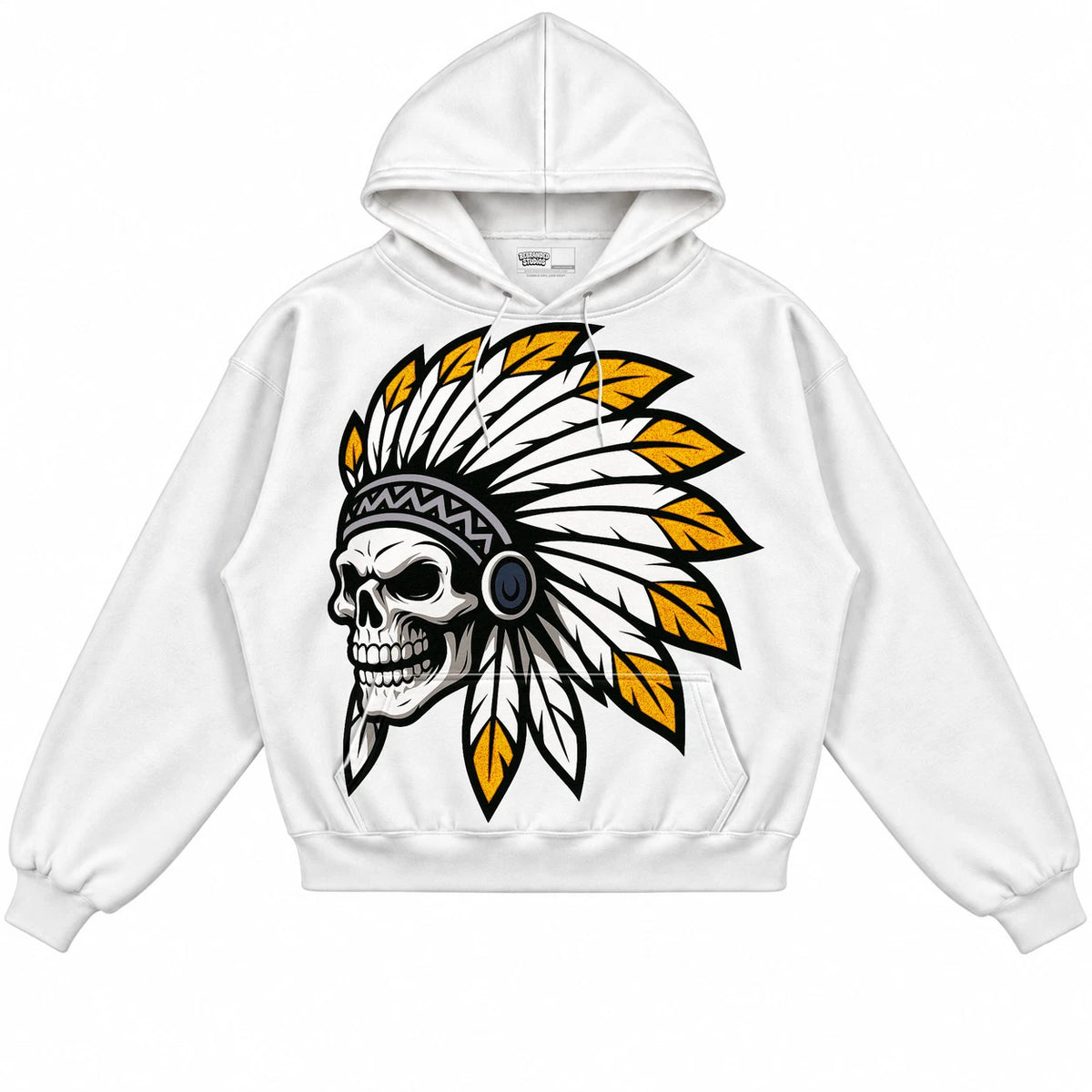Rebranded Studios Chief 2.0 Air Jordan 4 Tour Yellow white hoodie — front