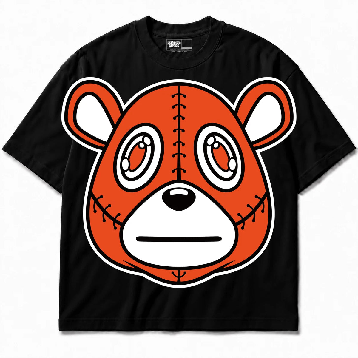 Rebranded Studios Rebranded Bear Air Jordan 12 Brilliant Orange Black shirt — front