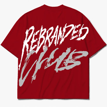 Rebranded Studios Club 2.0 Air Jordan 4 Brick By Brick red shirt — back