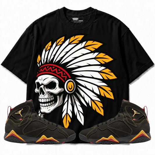 Rebranded Studios Chief 2.0 Air Jordan Retro 7 Citrus Black shirt — front with sneakers