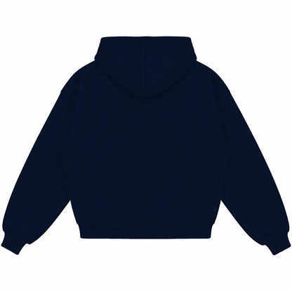 Rebranded Studios hoodie — back view without sneakers