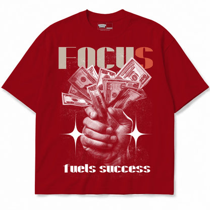 Rebranded Studios Focus Fuels Success Air Jordan 4 Brick By Brick red shirt — front
