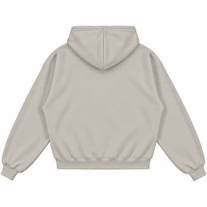 Rebranded Studios hoodie — back view without sneakers