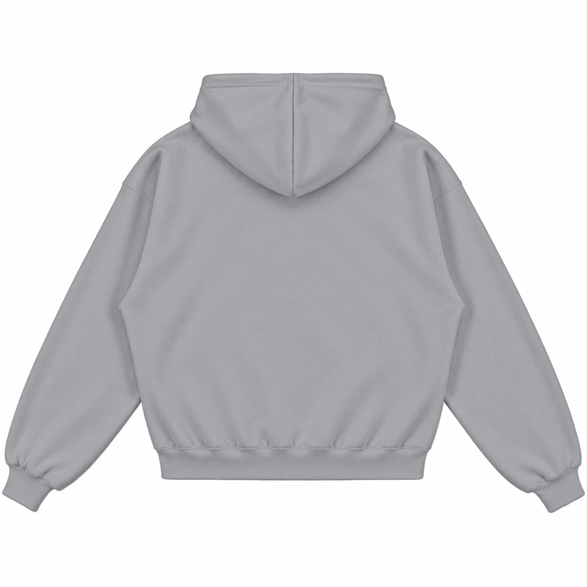 Rebranded Studios hoodie — back view without sneakers