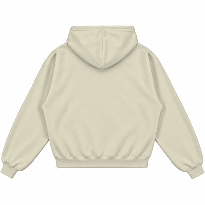 Rebranded Studios hoodie — back view without sneakers