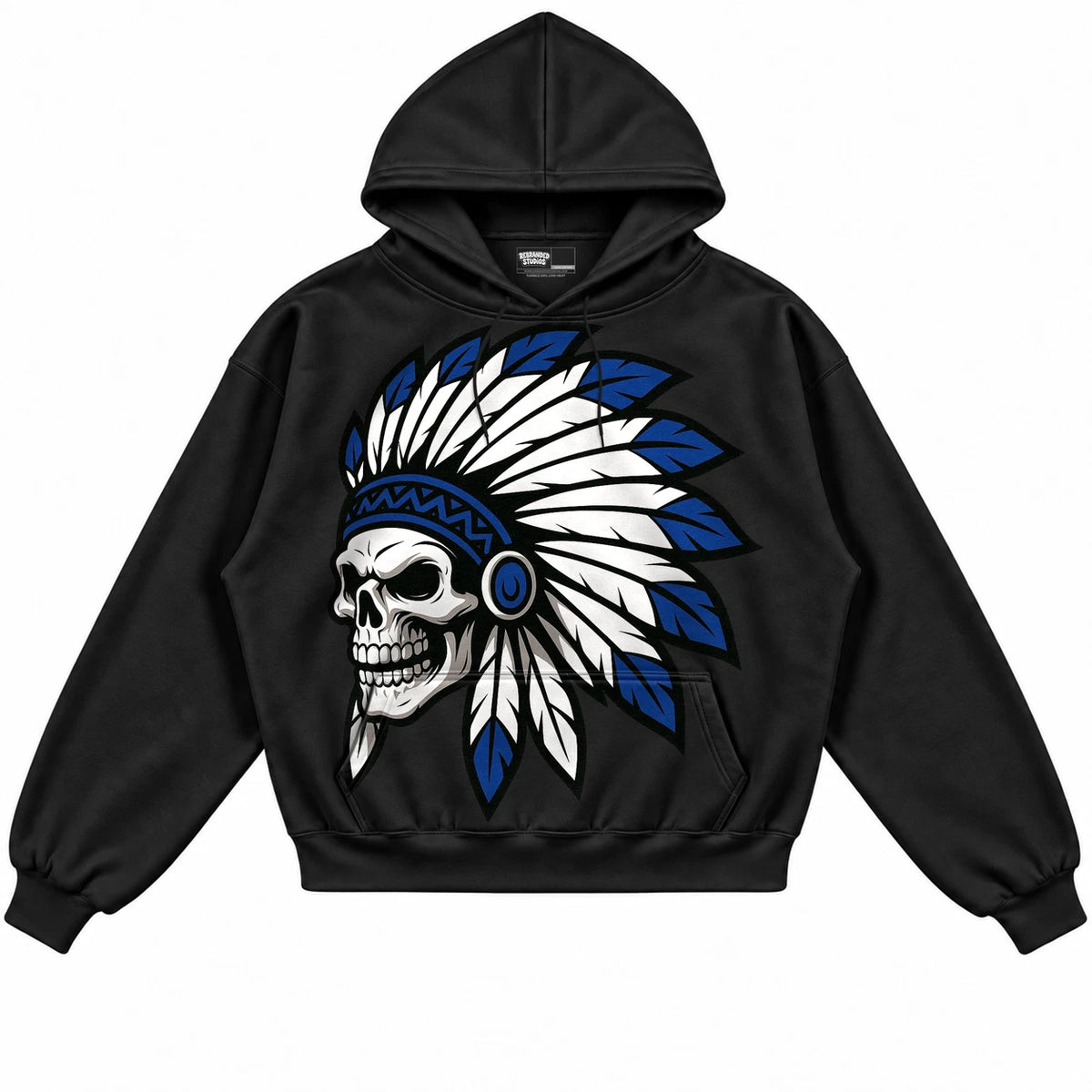 Rebranded Studios Chief 2.0 Air Jordan 12 Blueberry Black hoodie — front
