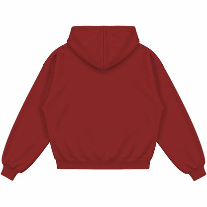Rebranded Studios hoodie — back view without sneakers