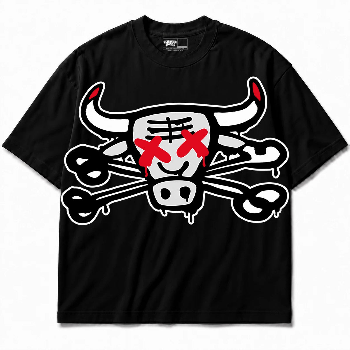 Rebranded Studios The Bull Air Jordan 9 OG Space Jam Collection black shirt — front