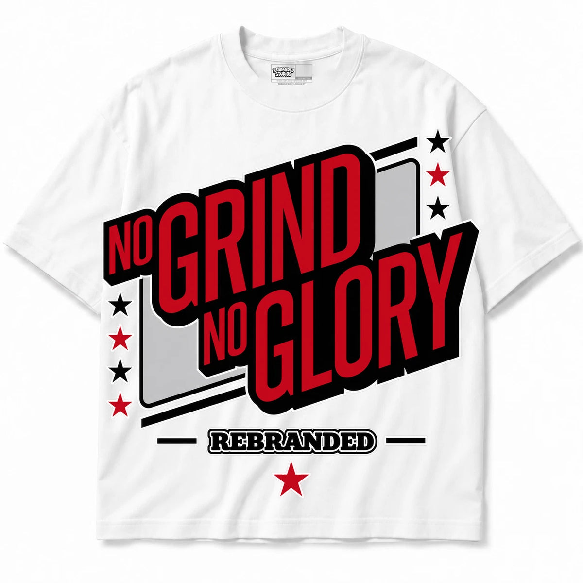Rebranded Studios No Grind No Glory Air Jordan 9 OG Space Jam Collection white shirt — front