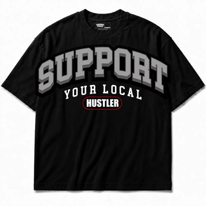 Rebranded Studios Support Your Local Hustler Air Jordan 10 Shadow Black shirt — front