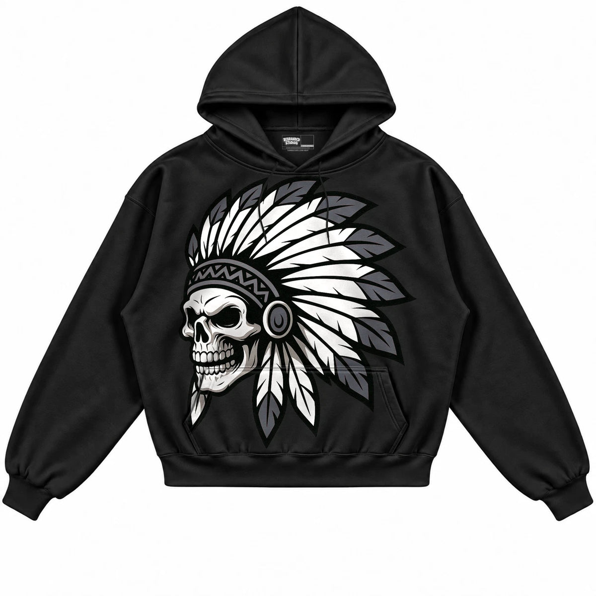 Rebranded Studios Chief 2.0 Air Jordan 8 Chrome black hoodie — front