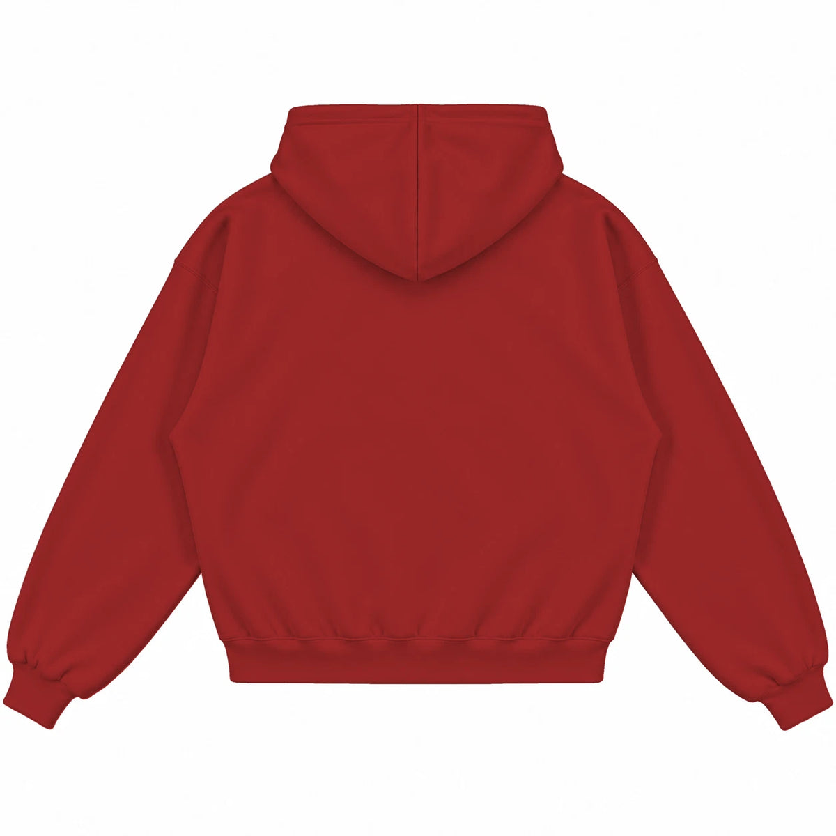 Rebranded Studios hoodie — back view without sneakers