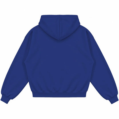 Rebranded Studios hoodie — back view without sneakers