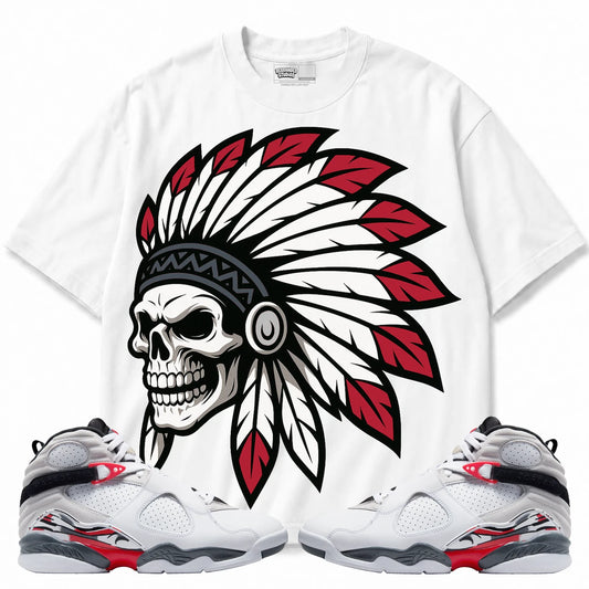Rebranded Studios Chief 2.0 Air Jordan 8 Bugs Bunny White shirt — front with sneakers
