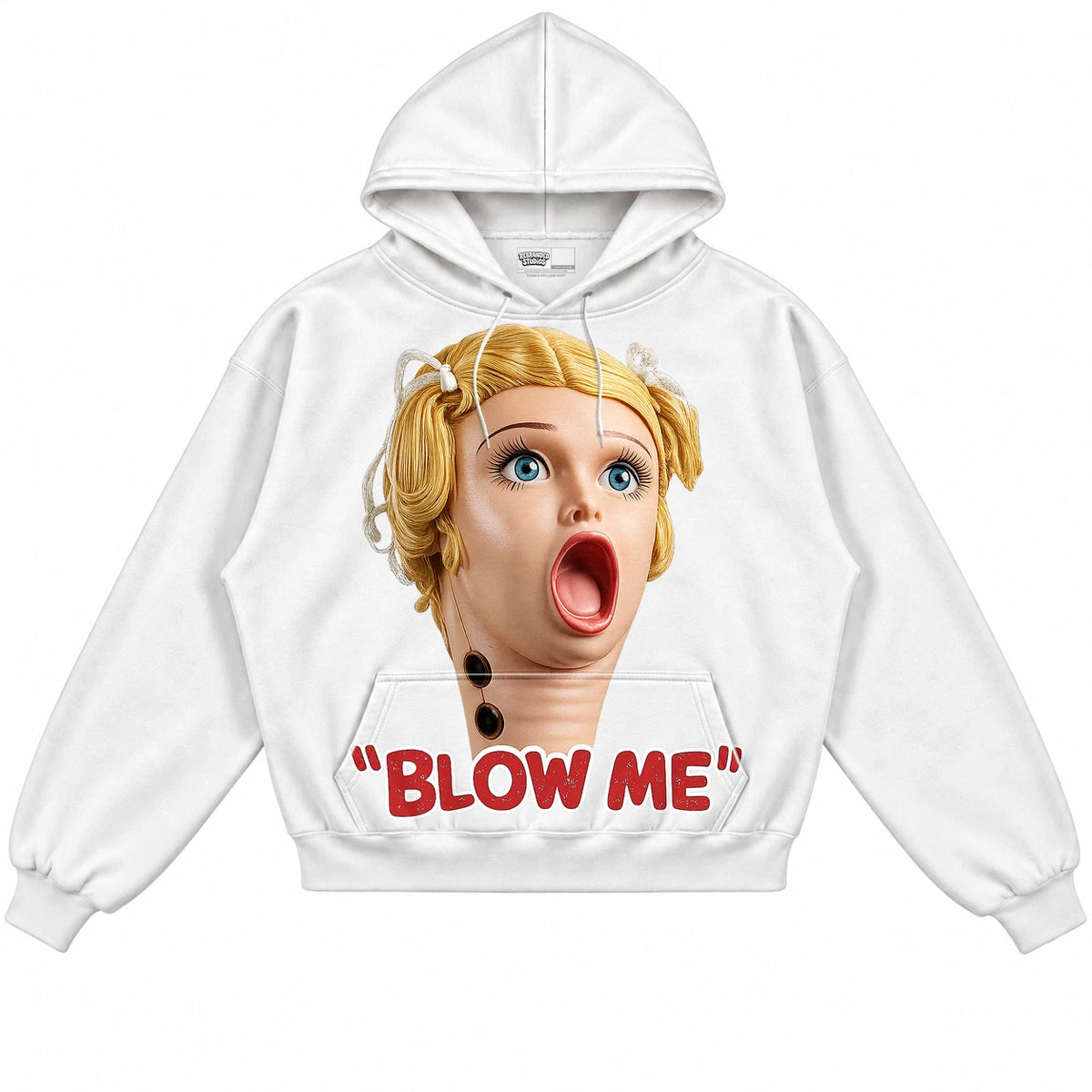 Rebranded Studios Blow Me Air Jordan Retro 3 Fire Red White hoodie — front