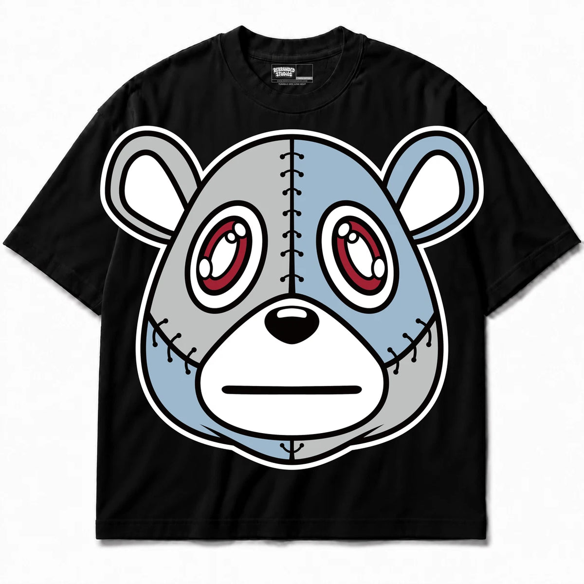 Rebranded Studios Rebranded Bear Air Jordan 5 Black Metallic Reimagined Black shirt — front