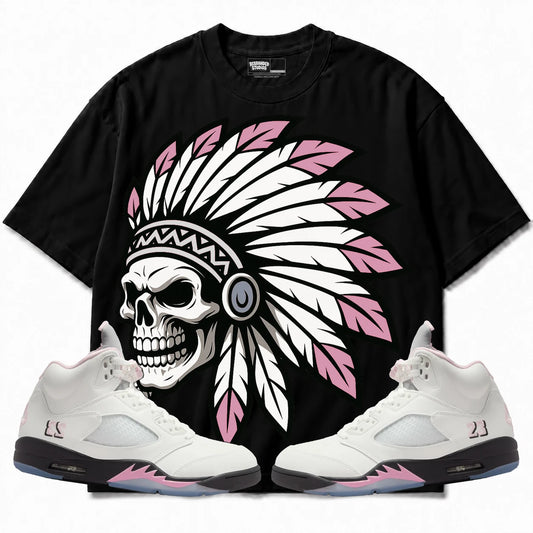 Rebranded Studios Chief 2.0 Air Jordan 5 35TH Anniversary Black shirt — front with sneakers
