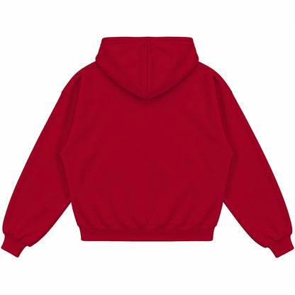 Rebranded Studios hoodie — back view without sneakers