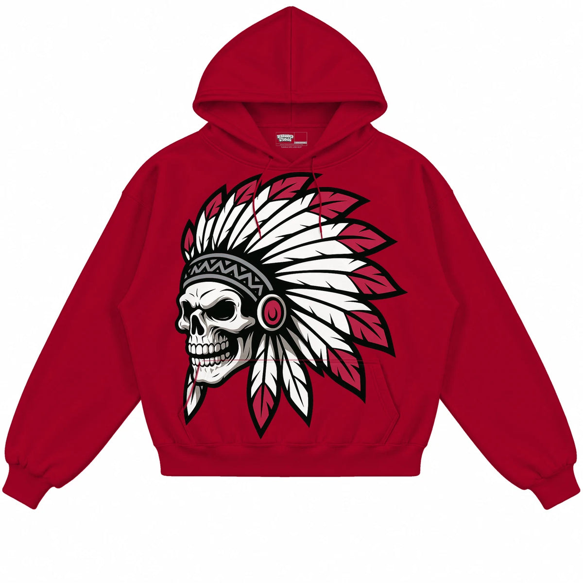 Rebranded Studios Chief 2.0 Air Jordan 4 Toro Bravo red hoodie — front