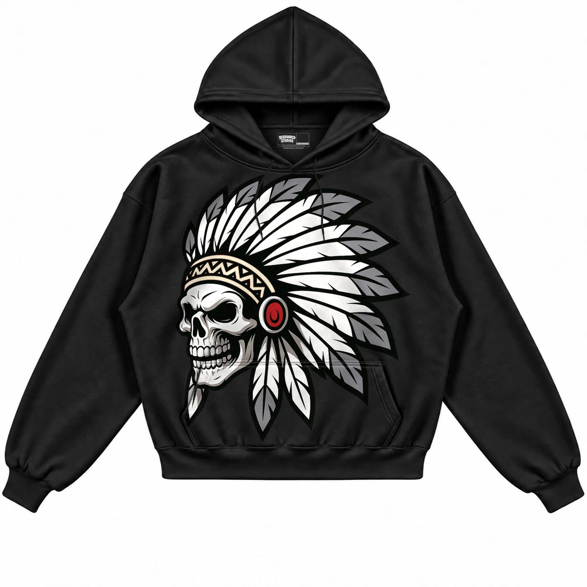 Rebranded Studios Chief 2.0 Air Jordan 2 Black Cement Black hoodie — front