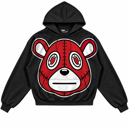 Rebranded Studios Rebranded Bear Air Jordan 12 Flu Game Collection Black hoodie — front