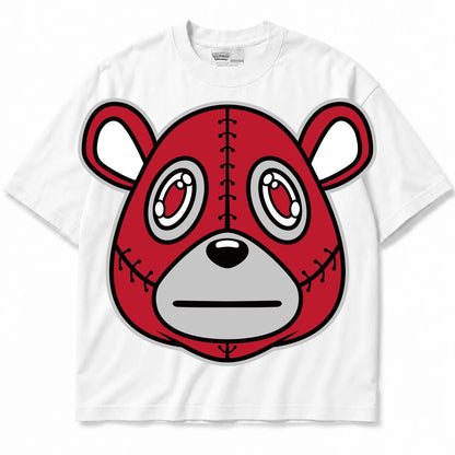 Rebranded Studios Rebranded Bear Air Jordan 4 Red Cement White shirt — front