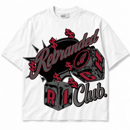 Rebranded Studios Rich Club Air Jordan 10 Shadow Collection white shirt — front
