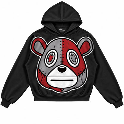 Rebranded Studios Rebranded Bear Air Jordan 3 Black Cement Collection Black hoodie — front