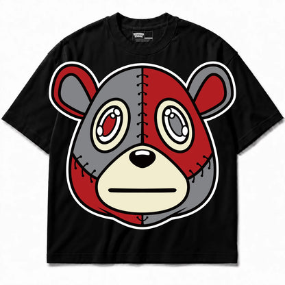 Rebranded Studios Rebranded Bear Air Jordan 2 Black Cement Black shirt — front