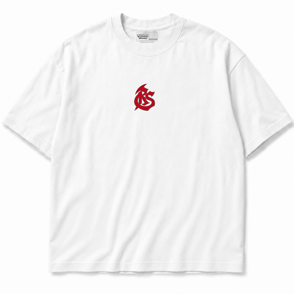 Rebranded Studios RS Logo Air Jordan 9 OG Space Jam Collection T-shirt — front without sneakers