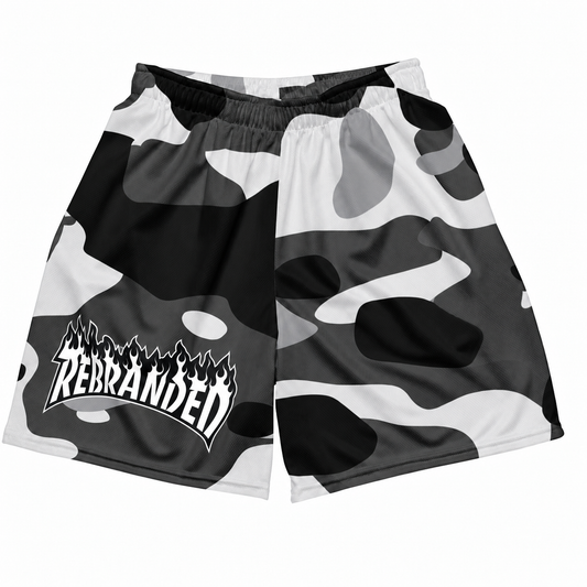 Rebranded Studios Classic Camo Air Jordan 8 Chrome Mesh Shorts - front