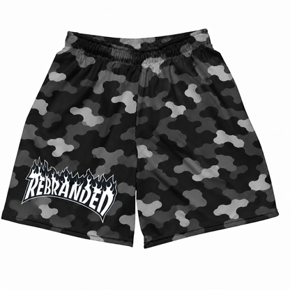 Rebranded Studios Contour Camo Air Jordan 8 Chrome Mesh Shorts - front