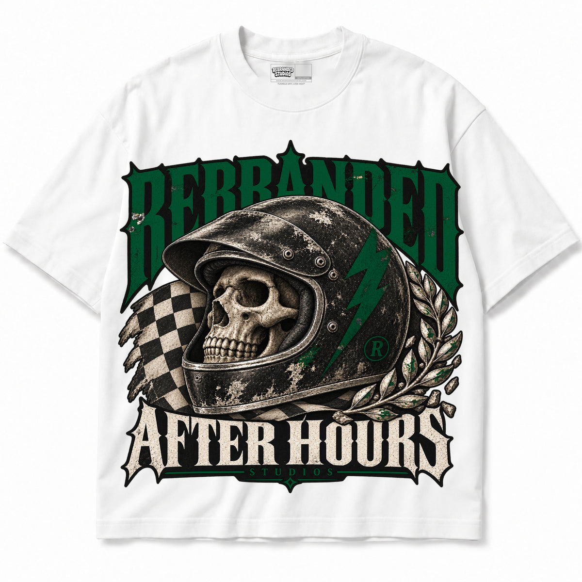 Rebranded Studios After Hours Air Jordan 12 Bucks Graphic T-Shirt — garment front