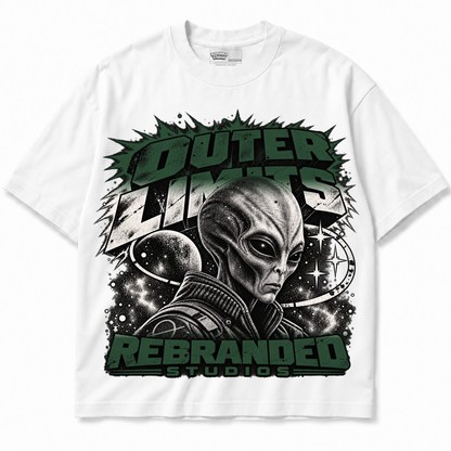 Rebranded Studios Outer Limits Air Jordan 14 Forest Green Graphic T-Shirt — garment front