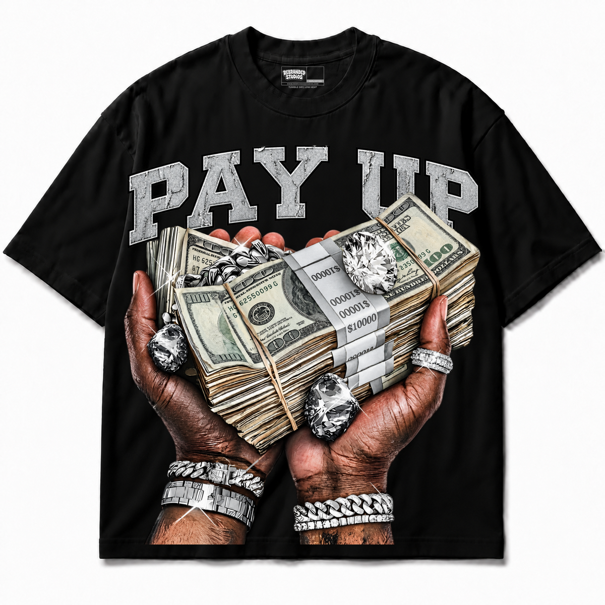 Rebranded Studios Pay Up — front without sneakers