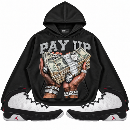 Rebranded Studios Pay Up — front styled with matching sneakers