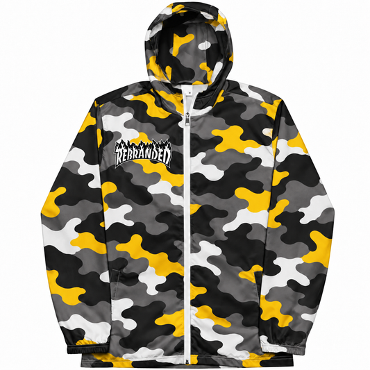 Rebranded Studios Contour Camo Air Jordan 4 Tour Yellow Windbreaker - front