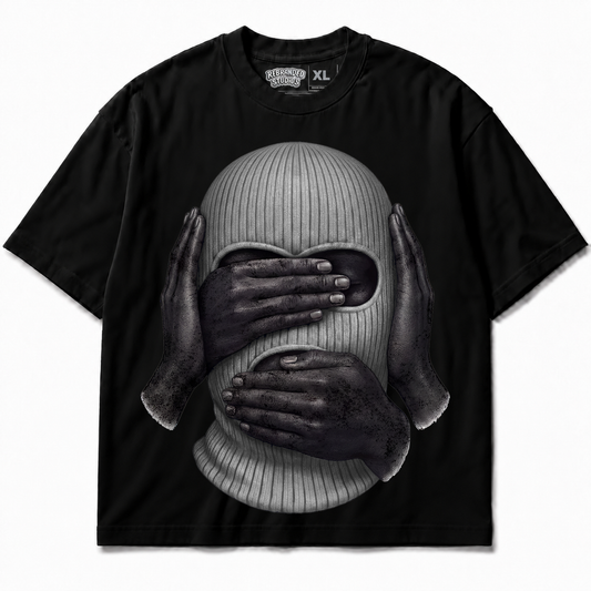 Rebranded Studios See No Evil Air Jordan 8 Chrome 425GSM Oversized Graphic T-Shirt — alternate view