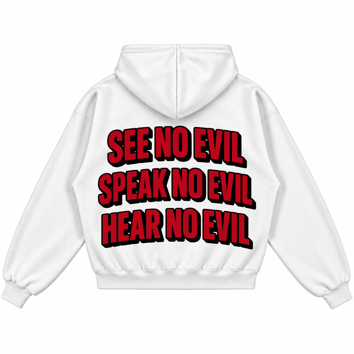 Rebranded Studios See No Evil Speak No Evil Hear No Evil Air Jordan 9 OG Space Jam Hoodie — printed back