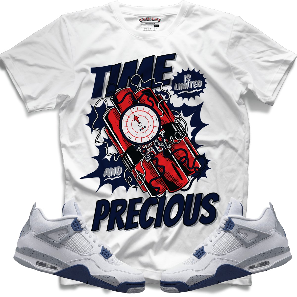 Time Ticking (Retro 4 Midnight Navy) T-Shirt - Misguided